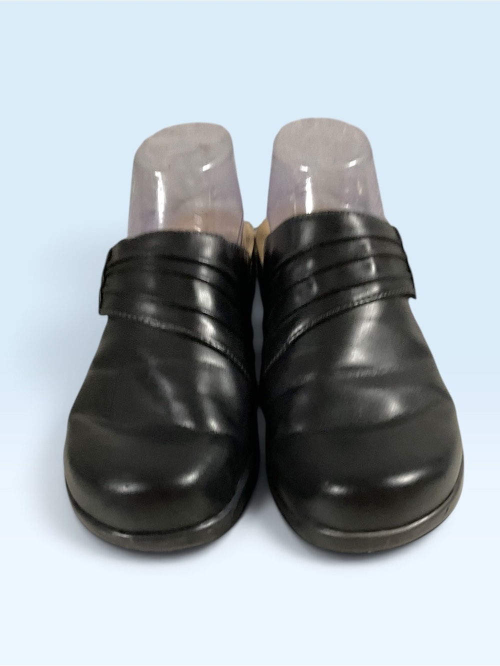 Naturalizer Black Leather Women's Slip-On Mule Clogs "Luellen" Size 9.5M